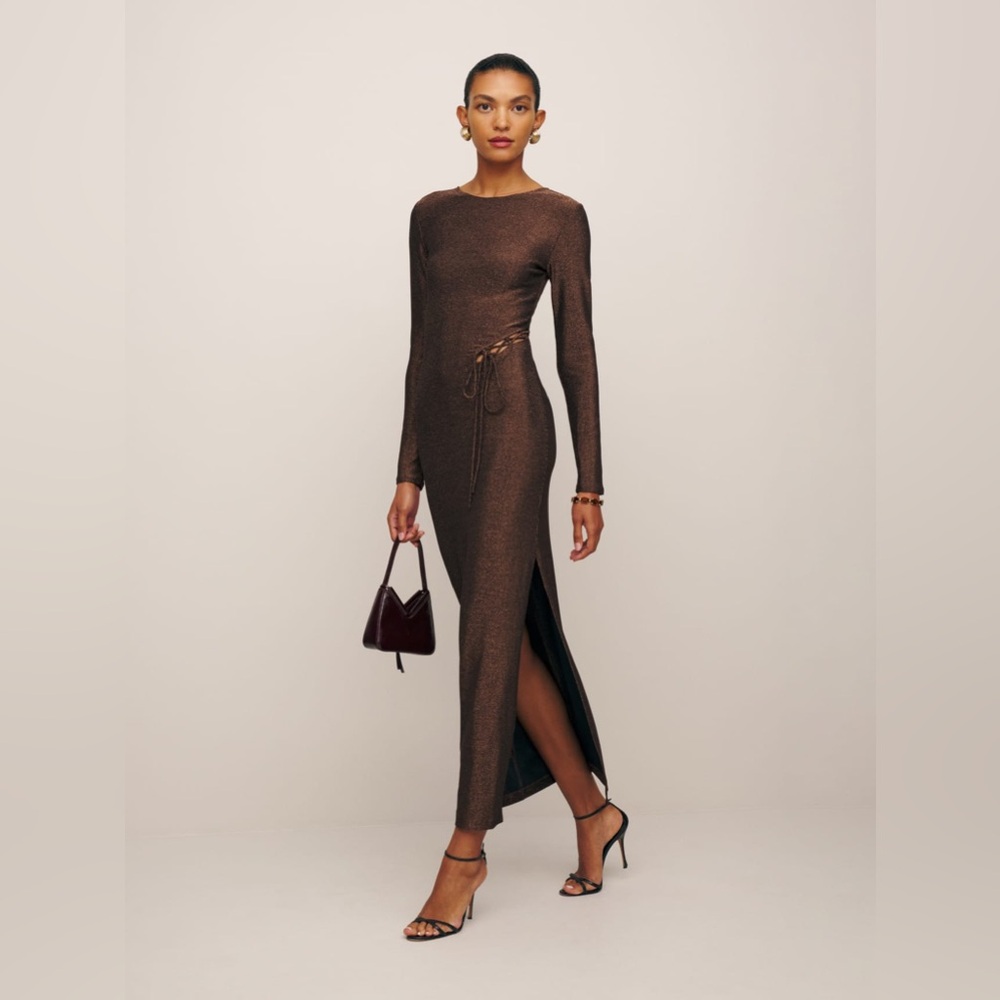 Reformation Kinsey Stretch Sparkle Knit Dress NWT